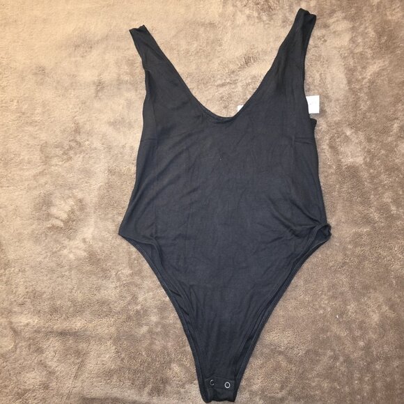 NWT A Pea In The Pod Grey State Ribbed Maternity Bodysuit Black Large - Picture 5 of 14